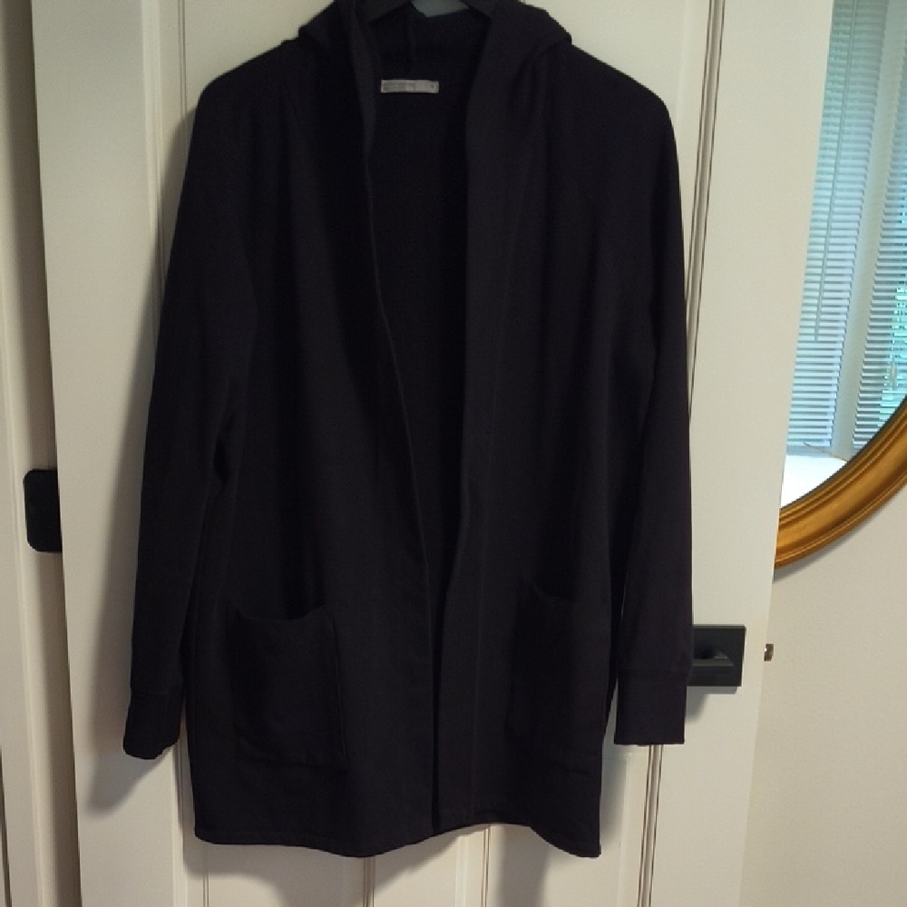 Stateside Classic Black Hooded Cardigan Jacket, Size M